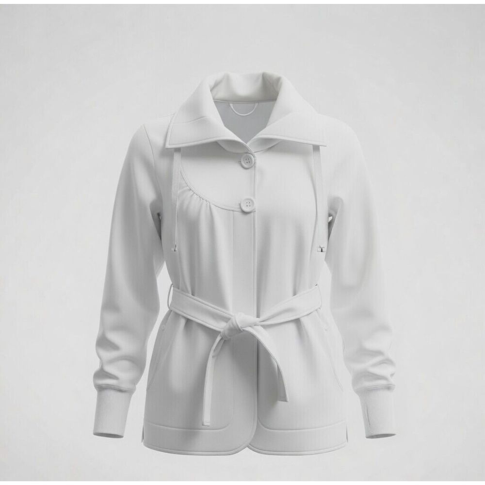 Lole Organic Cotton Knit Cardigan Jacket Womens S White Belted Athleisure Cute